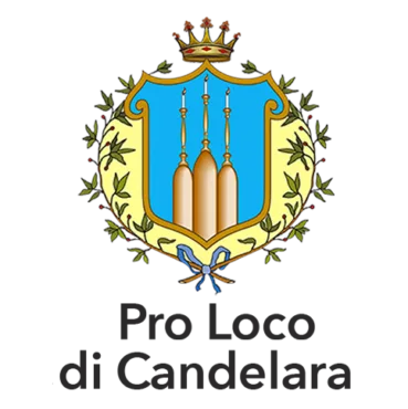 logo stemma blu su sfondo giallo raffigurante tre candele in cima a tre colline, molto vicine tra loro 